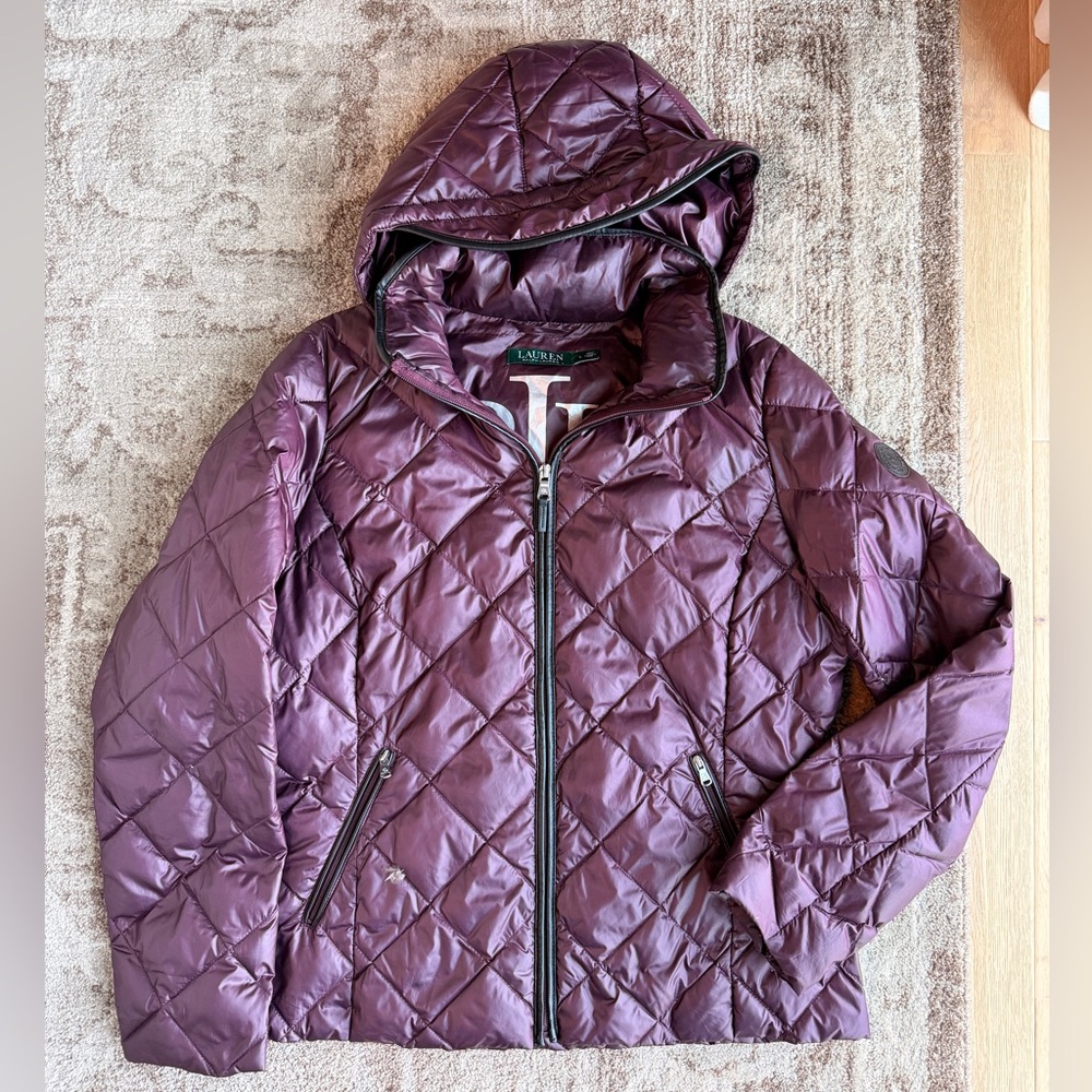 Ralph Lauren Lightweight Deep Purple Puffer Jacket-Size L